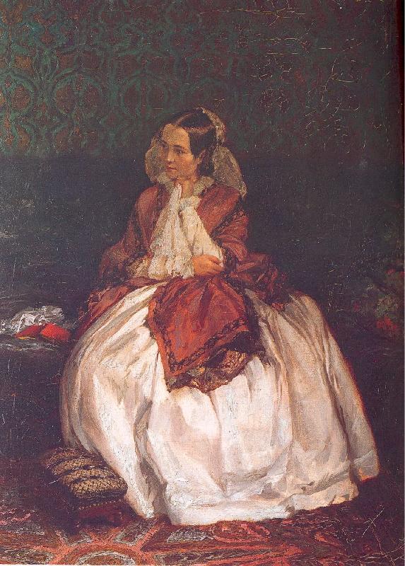 Adolph von Menzel Portrait of Frau Maercker